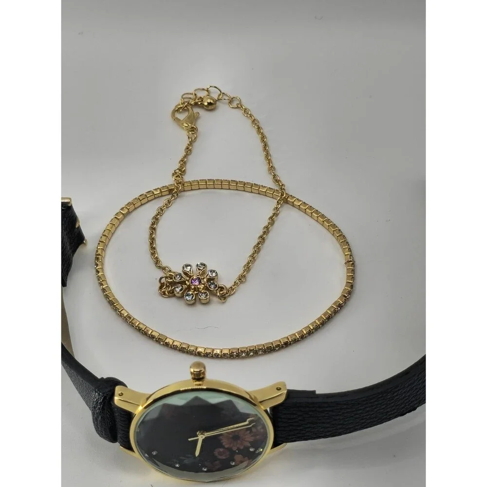 INC International Concepts Women's Black Strap Watch 32mm